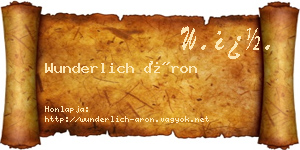 Wunderlich Áron névjegykártya